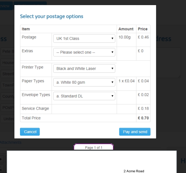 Pay for your letter