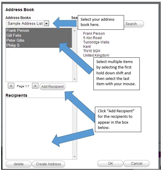 Select your addresses step3